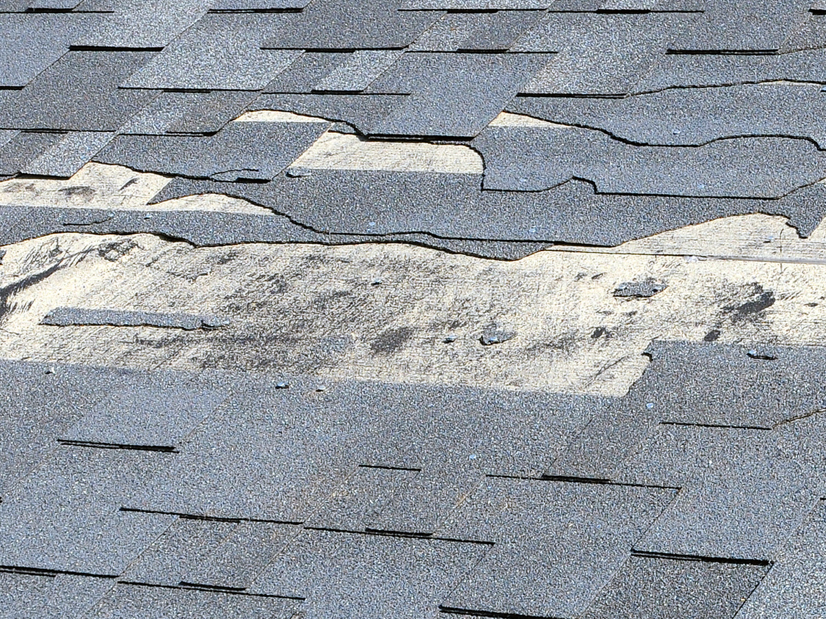 Missing roof shingles