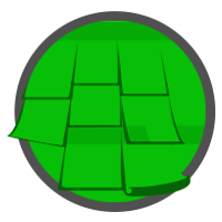 Curled shingles icon